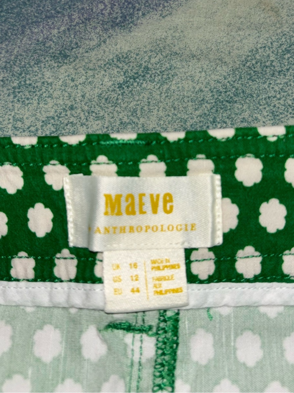 Maeve Colette Pants Womens Size 12 Green Floral Linen Stretch Wide Leg Cropped - Picture 2 of 7
